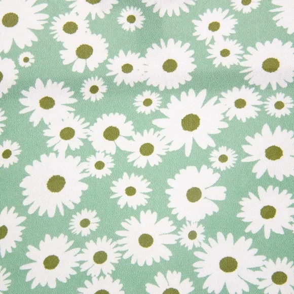 Forever 21 Green Daisy V-Neck Tie Blouse - Picture 5 of 12